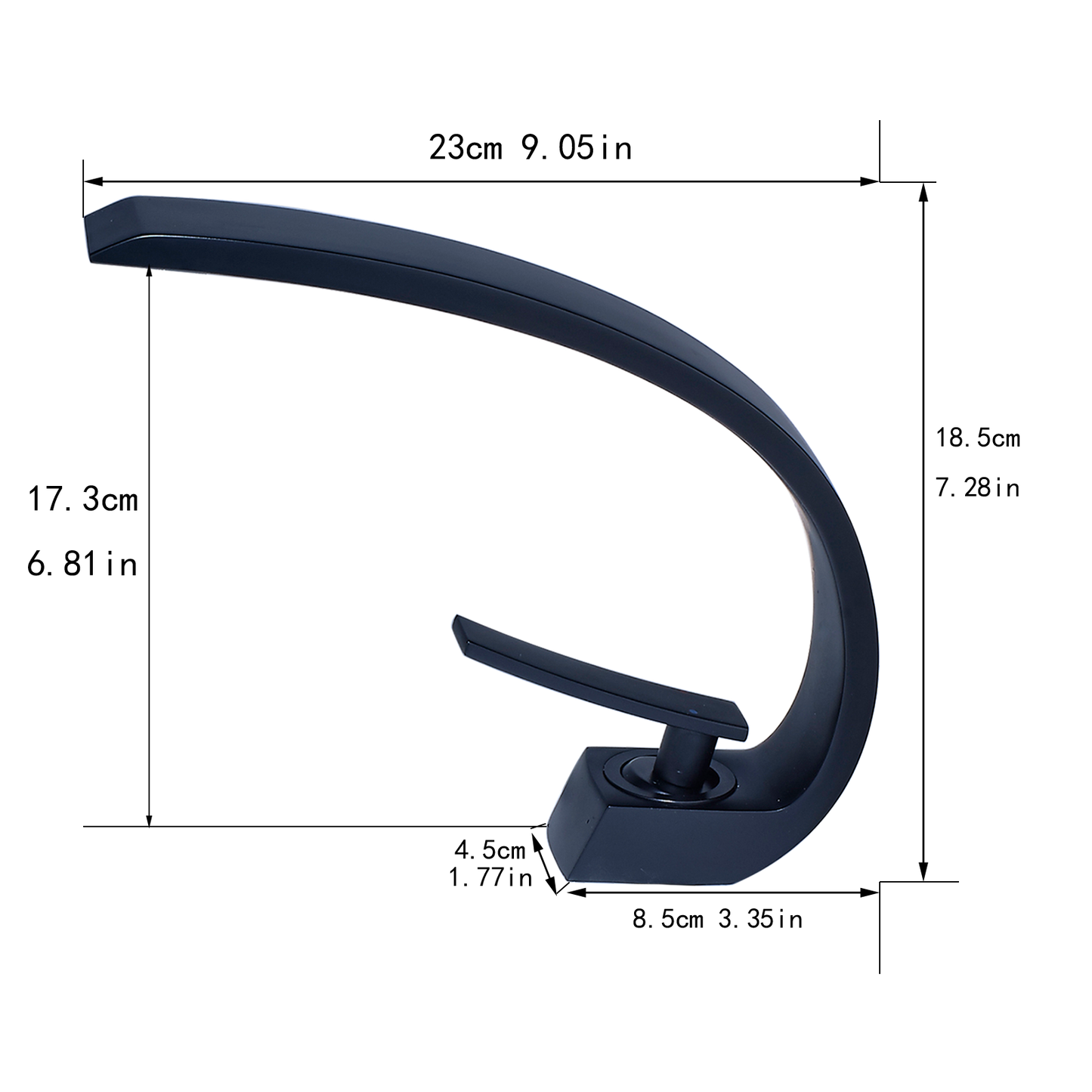 Solid Brass Matte Black Bathroom Sink Faucet, Modern Single Handle Single-Hole Vanity Faucet