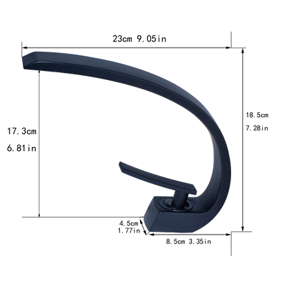Solid Brass Matte Black Bathroom Sink Faucet, Modern Single Handle Single-Hole Vanity Faucet