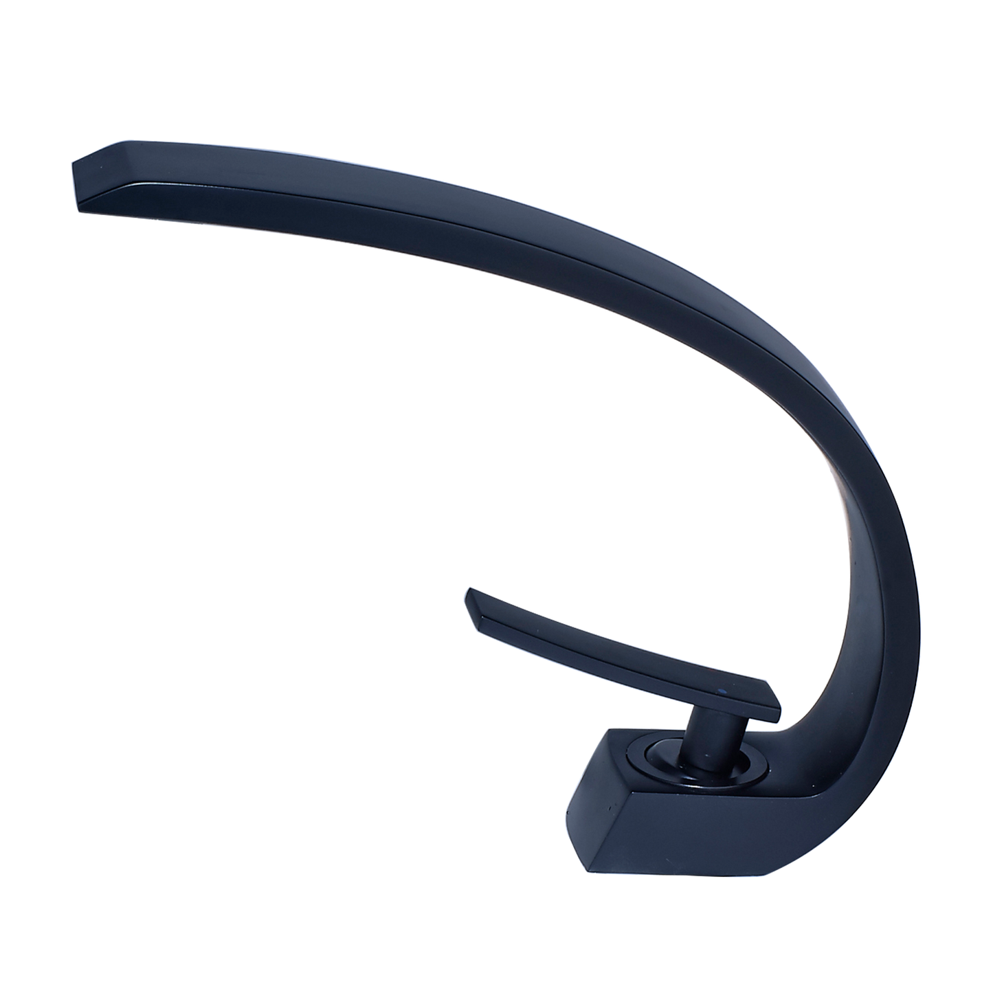 Solid Brass Matte Black Bathroom Sink Faucet, Modern Single Handle Single-Hole Vanity Faucet