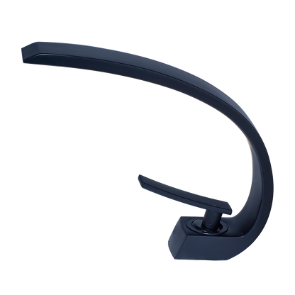 Solid Brass Matte Black Bathroom Sink Faucet, Modern Single Handle Single-Hole Vanity Faucet