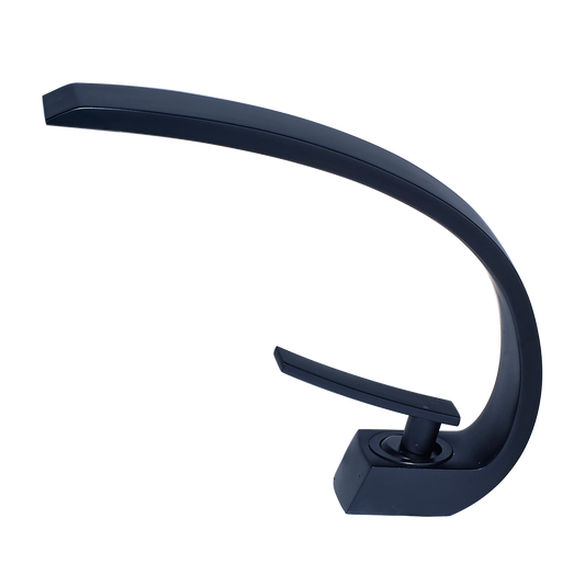Solid Brass Matte Black Bathroom Sink Faucet, Modern Single Handle Single-Hole Vanity Faucet