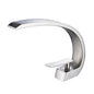Solid Brass Brushed Nickel Bathroom Sink Faucet, Modern Single Handle Single-Hole Vanity Faucet