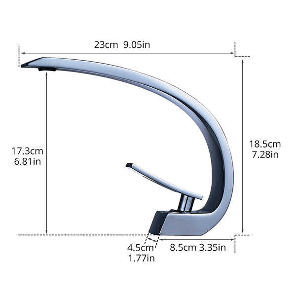 Solid Brass Chrome Bathroom Sink Faucet, Modern Single Handle Single-Hole Vanity Faucet