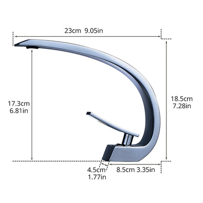 Solid Brass Chrome Bathroom Sink Faucet, Modern Single Handle Single-Hole Vanity Faucet