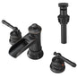 8-Inch Widespread Bathroom Sink Faucet, Oil-Rubbed Bronze Waterfall Faucet, 2-Handle 3-Hole Vanity Faucet with Pop-Up Drain Included
