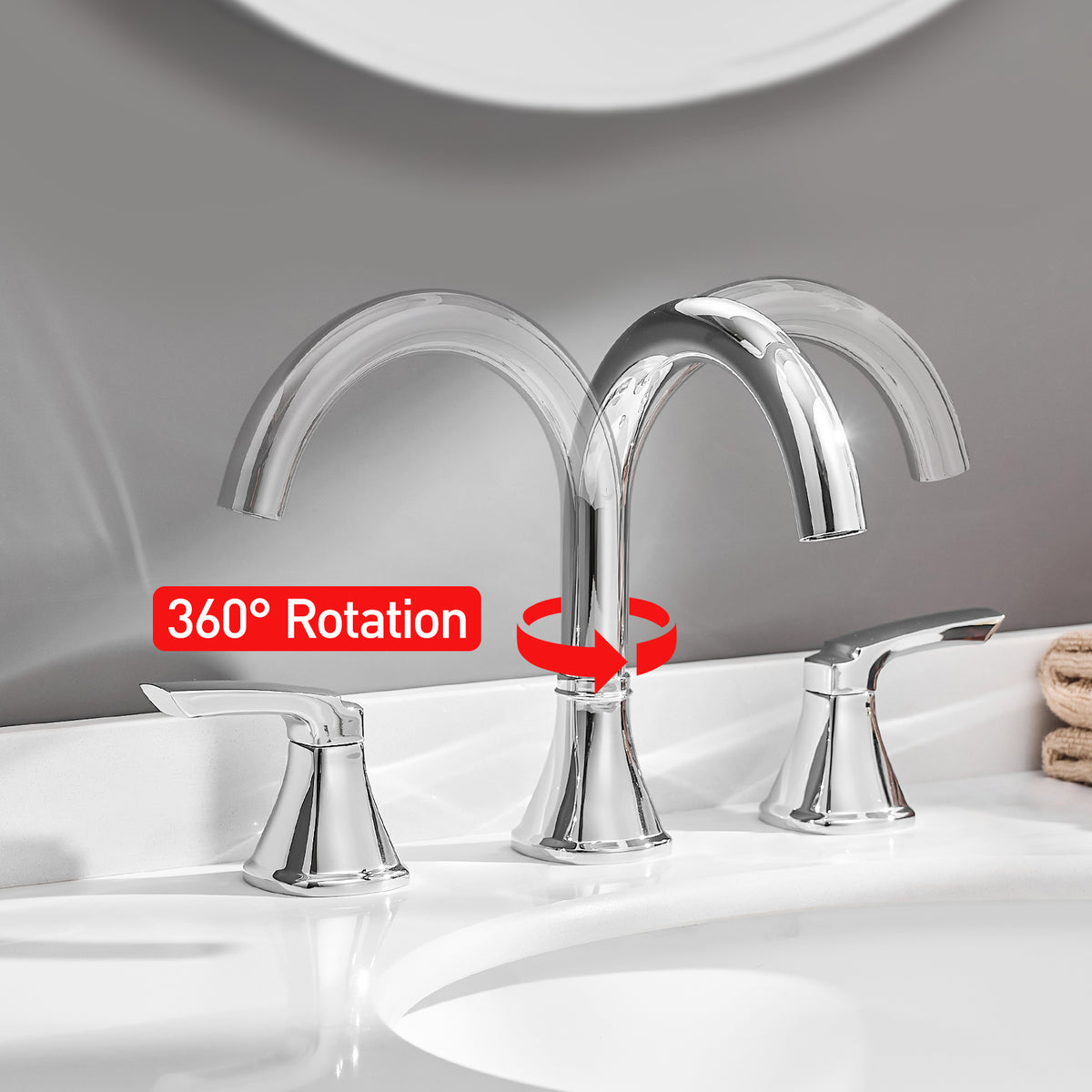 8-Inch Widespread Chrome Bathroom Sink Faucet, Stainless Steel 2-Handle 3-Hole Vanity Faucet with Pop-Up Drain Included