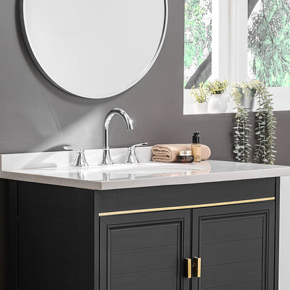 8-Inch Widespread Chrome Bathroom Sink Faucet, Stainless Steel 2-Handle 3-Hole Vanity Faucet with Pop-Up Drain Included
