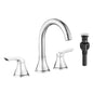 8-Inch Widespread Chrome Bathroom Sink Faucet, Stainless Steel 2-Handle 3-Hole Vanity Faucet with Pop-Up Drain Included