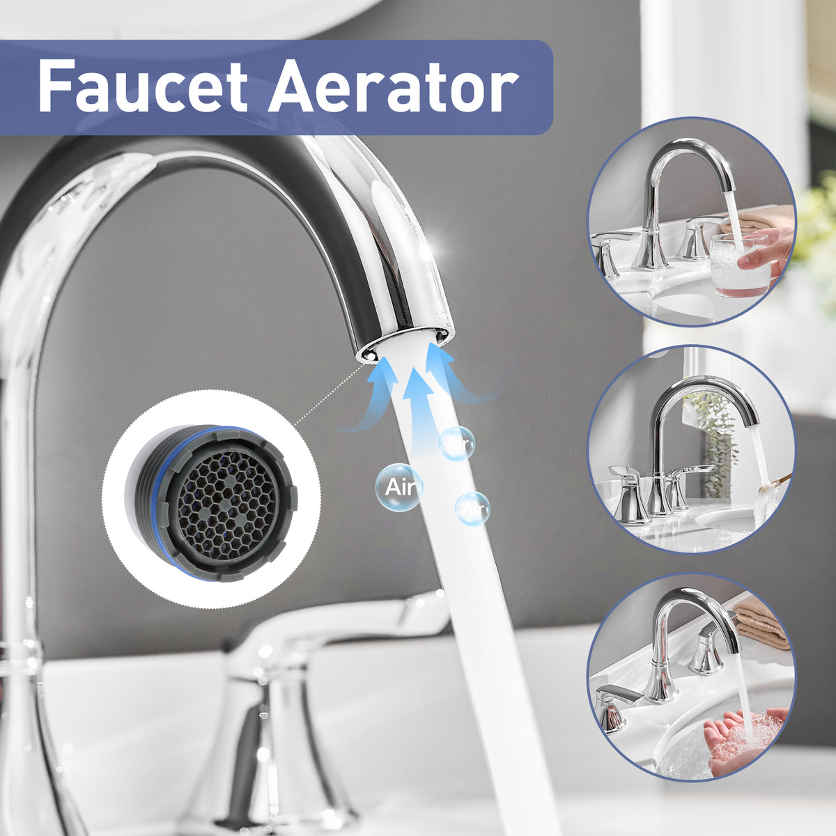 8-Inch Widespread Chrome Bathroom Sink Faucet, Stainless Steel 2-Handle 3-Hole Vanity Faucet with Pop-Up Drain Included
