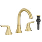 8-Inch Widespread Brushed Gold Bathroom Sink Faucet, Stainless Steel 2-Handle 3-Hole Vanity Faucet with Pop-Up Drain Included