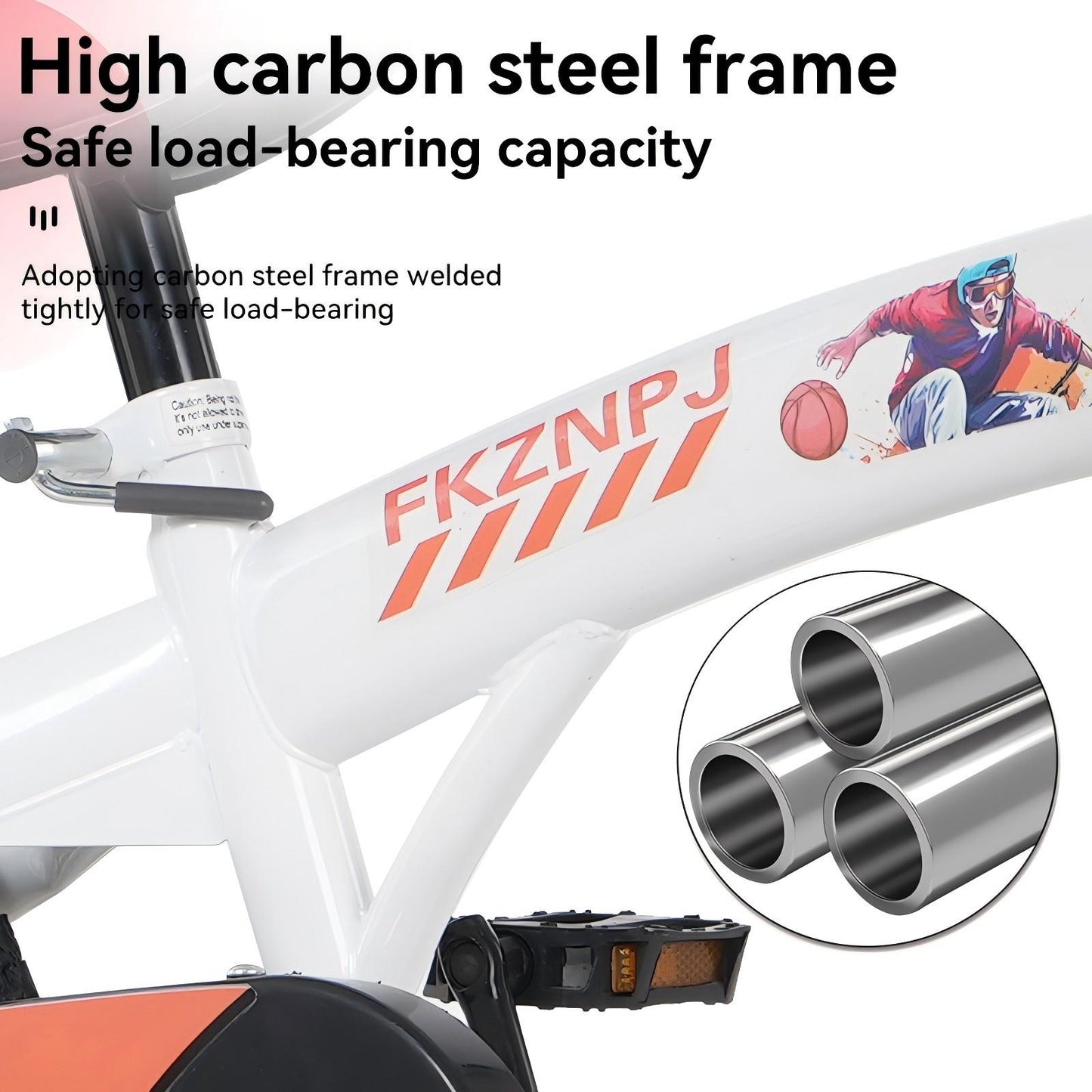 18 inch kids bike with training wheels,stand Adjustable saddle Suitable for boys and girls aged 5-10 years, tall Height 45-57 inch