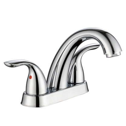 Bathroom Centerset Sink Faucet Chrome Double Handles B2724P262917