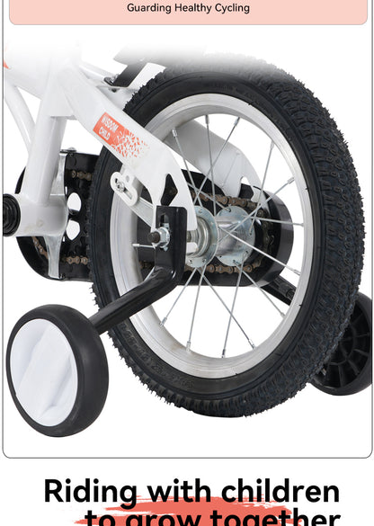 18 inch kids bike with training wheels,stand Adjustable saddle Suitable for boys and girls aged 5-10 years, tall Height 45-57 inch