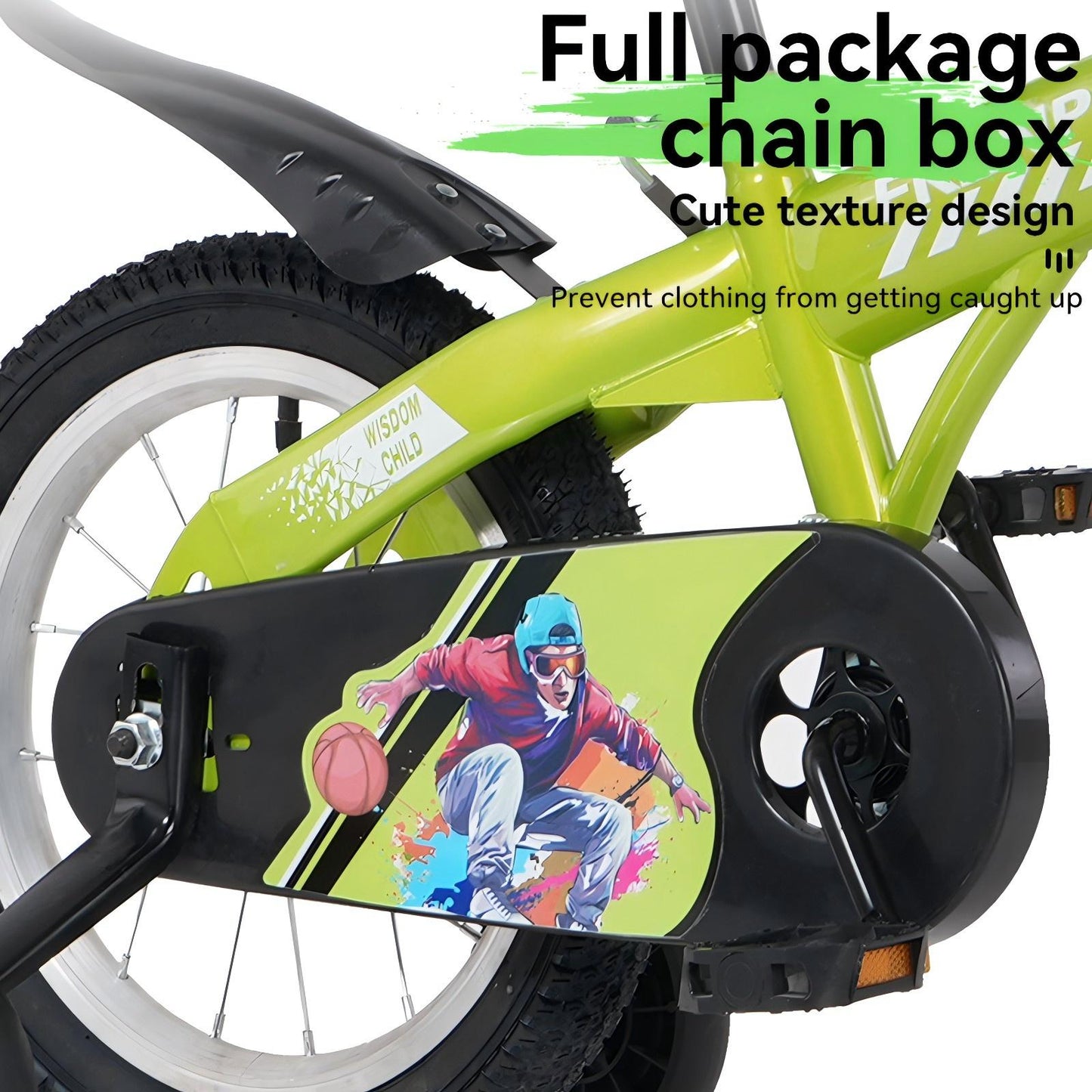 18 inch kids bike with training wheels,stand Adjustable saddle Suitable for boys and girls aged 5-10 years, tall Height 45-57 inch