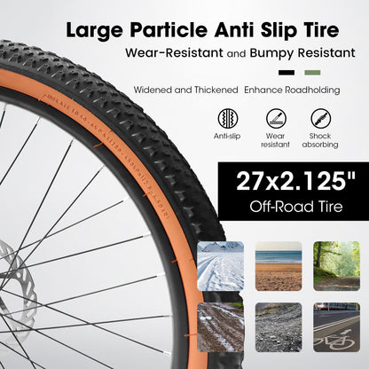 27.5 Inch Mountain Bike 21 Speed, Dual Disc Brake, Front shock absorption, For Women Men,15% Assembly Required