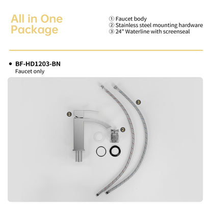 Bathroom Single Hole Sink Waterfall Faucet Brushed Nickel Single Handle B2724P262879
