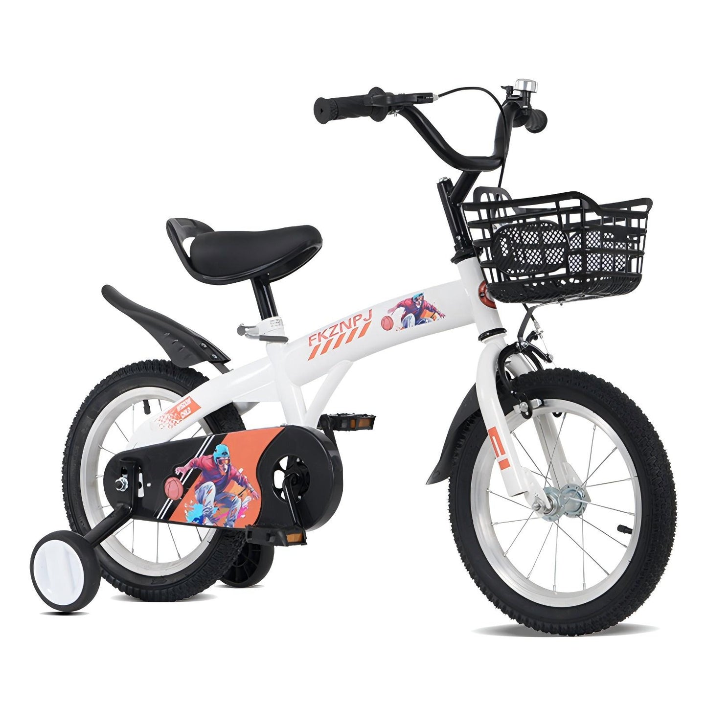 18 inch kids bike with training wheels,stand Adjustable saddle Suitable for boys and girls aged 5-10 years, tall Height 45-57 inch