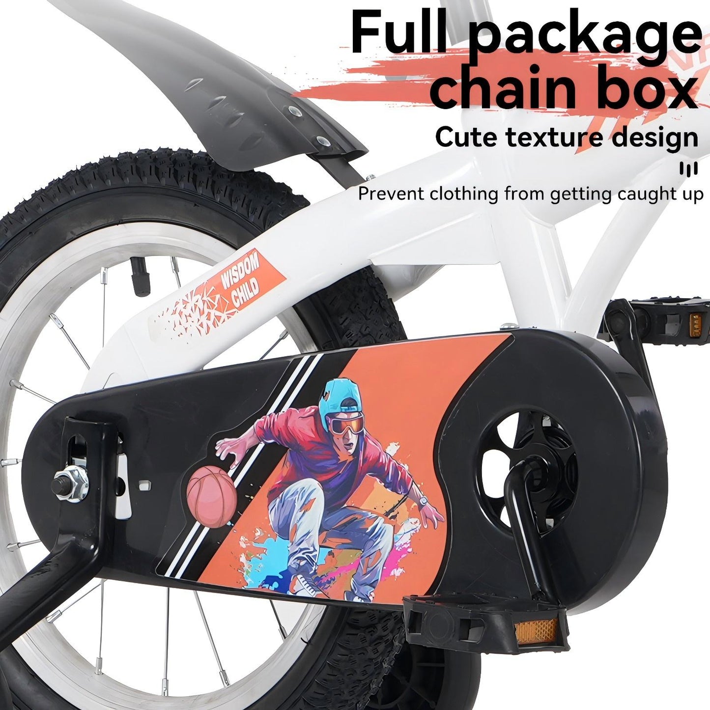 18 inch kids bike with training wheels,stand Adjustable saddle Suitable for boys and girls aged 5-10 years, tall Height 45-57 inch