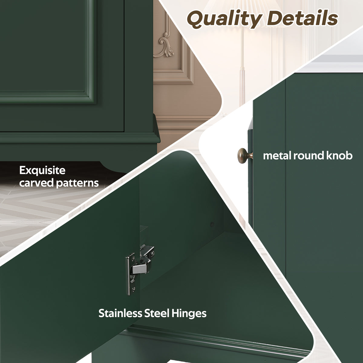 20" Shaker Style Bathroom Vanity with Sink, Small Bathroom Vanity Cabinet with Integrated Ceramic Sink, Soft Close Door, Solid Wood & MDF,Green