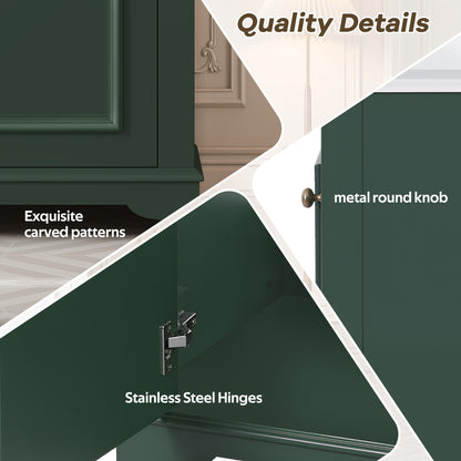 20" Shaker Style Bathroom Vanity with Sink, Small Bathroom Vanity Cabinet with Integrated Ceramic Sink, Soft Close Door, Solid Wood & MDF,Green
