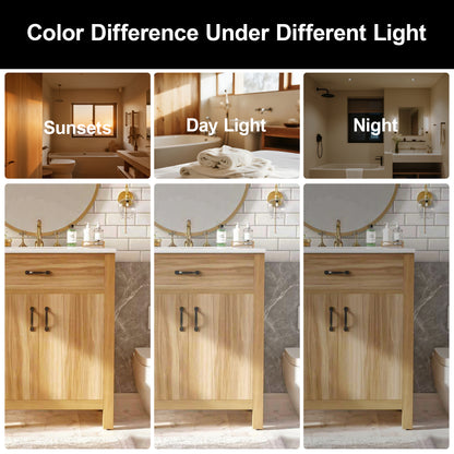 30" Bathroom Vanity with Sink, Modern Bathroom Vanity with Double Door Shelves & U-Shaped Adjustable Shelf, Ceramic Sink with Overflow, Soft Close Door,Acacia Wood