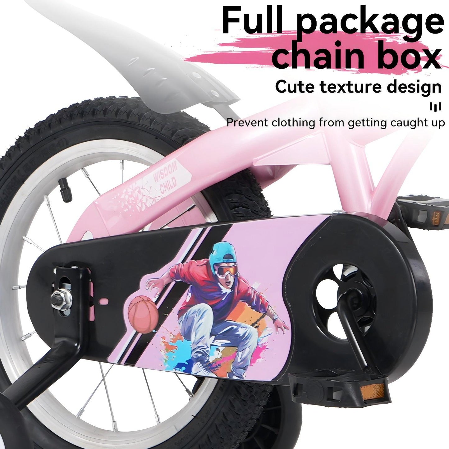 18 inch kids bike with training wheels,stand Adjustable saddle Suitable for boys and girls aged 5-10 years, tall Height 45-57 inch