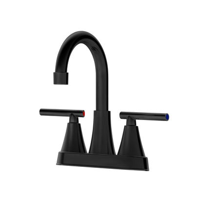 Bathroom Centerset Sink Faucet Matte Black Double Handles B2724P262887