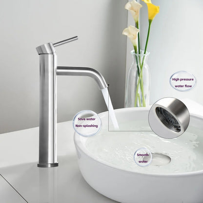 Bathroom Single Hole Vessel Sink Faucet Brushed Nickel Single Handle W1224P206882