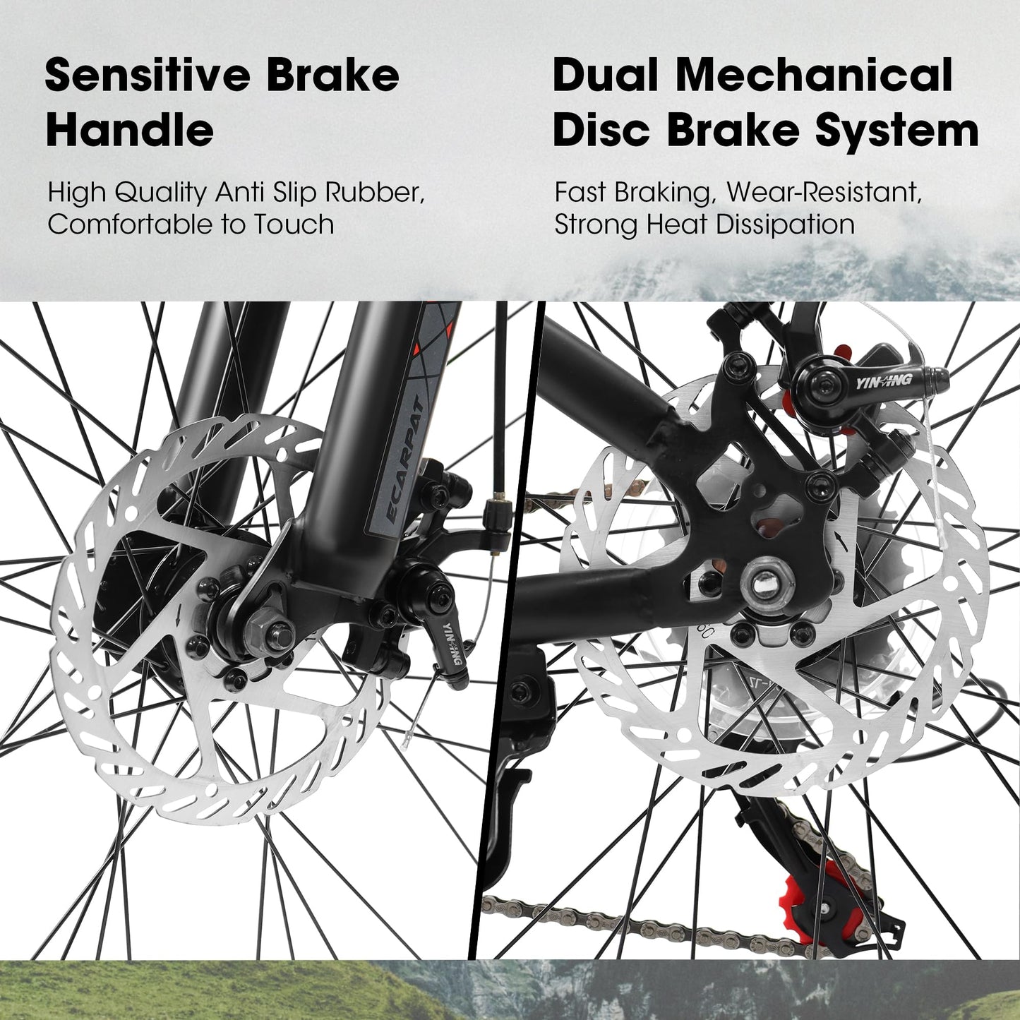 27.5 Inch Mountain Bike 21 Speed, Dual Disc Brake, Front shock absorption, For Women Men,15% Assembly Required