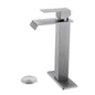 Bathroom Single Hole or Three Holes Vessel Sink Faucet Brushed Nickel Single Handle With Deck Plate and Pop-up Drain W928P225281