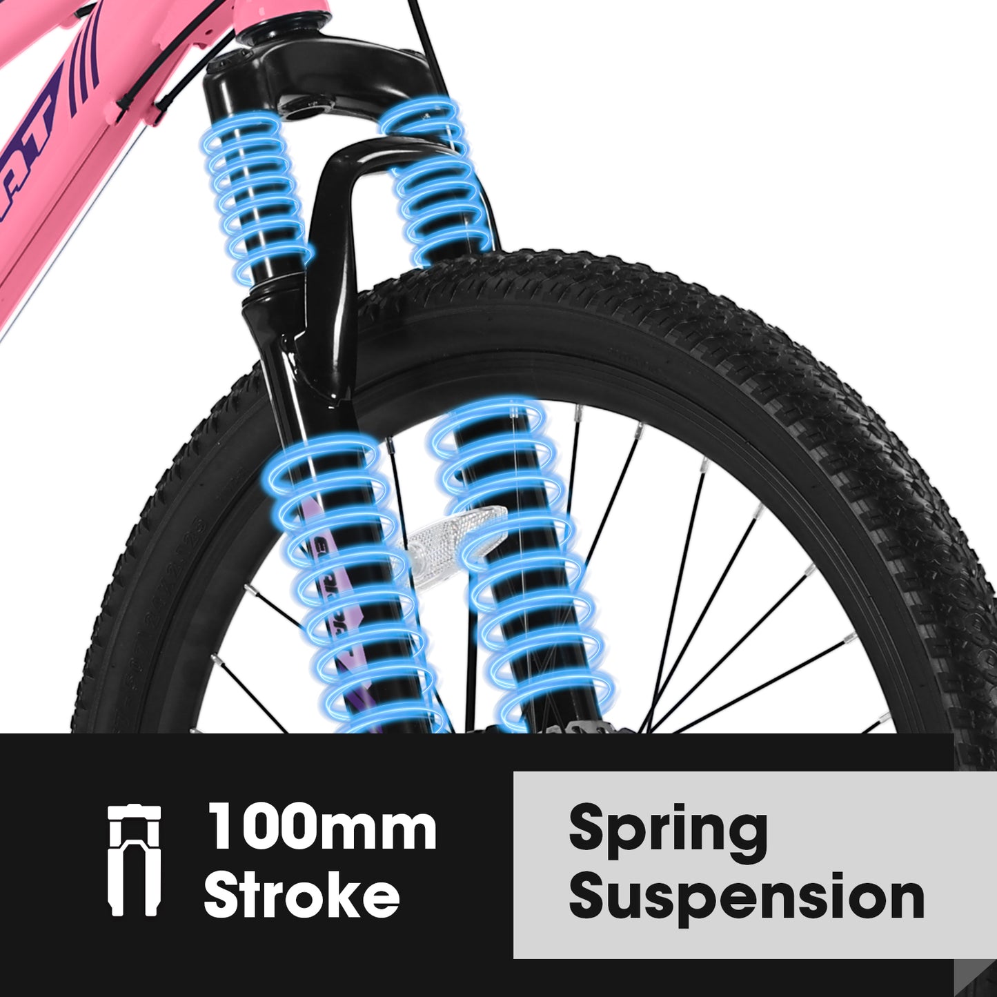 26 inch Mountain Bike 21 Speed, Dual Disc Brake, Front Suspension For Boy Girl, Pink,85% Assembled