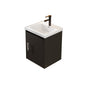 16" Floating Bathroom Vanity with Sink, Modern Wall Mounted Bathroom Vanity with Glossy White Ceramic Sink & Countertop, Soft Close Door, Plywood Storage Cabinet,Black