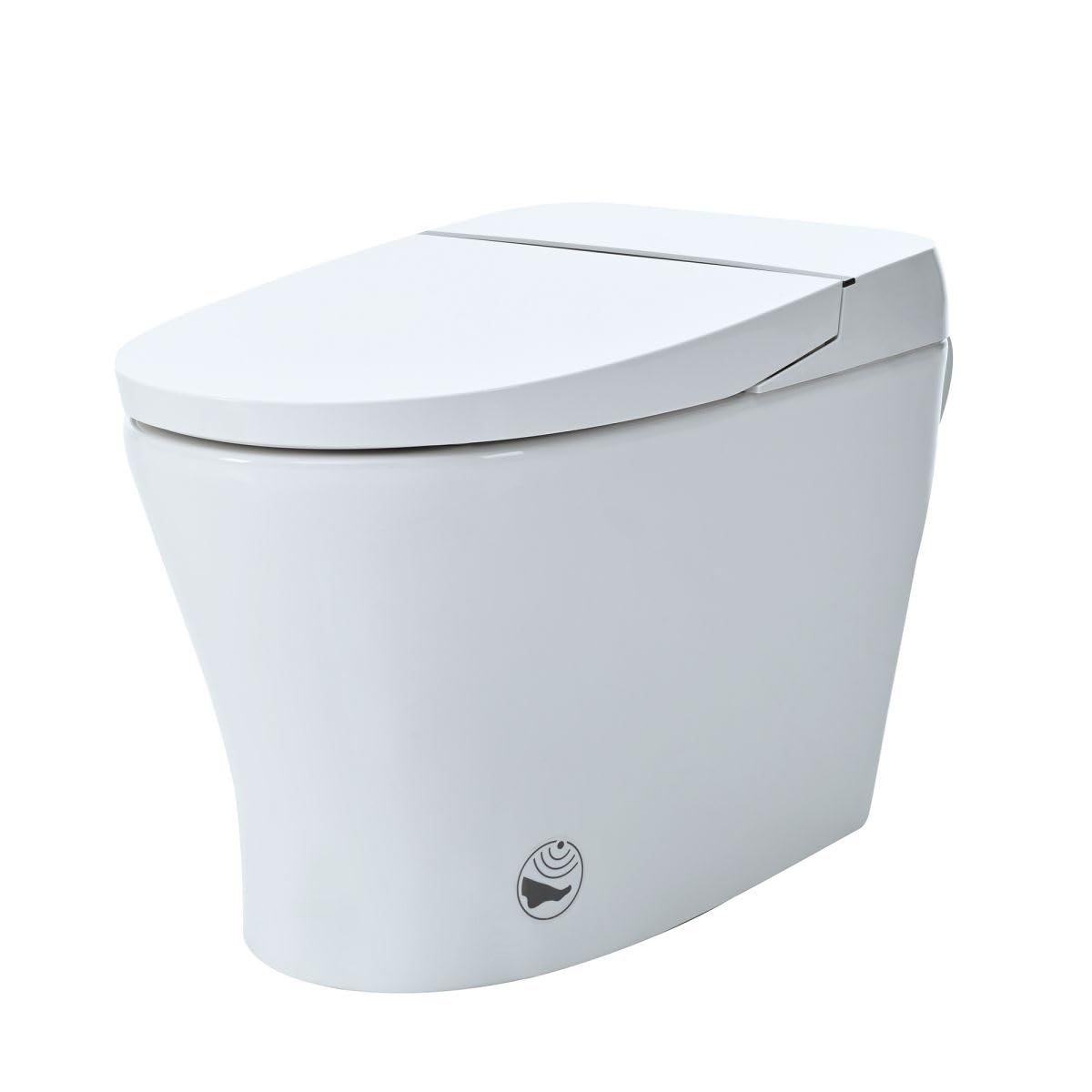 12 Inch Rough In Size Smart Toilet with Soft close Elongated Seat , Heated Seat, Foot Sensor Flush, Water-Saving Powerful Flush, Tankless Toilet with Bidet no Nozzle, Knob Control, Night Light
