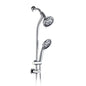 Chrome Bathroom Shower Head and Handheld Showerhead Combo Shower System with Drill-Free slider bar, 7 jets Top Shower and 7 jets handheld shower