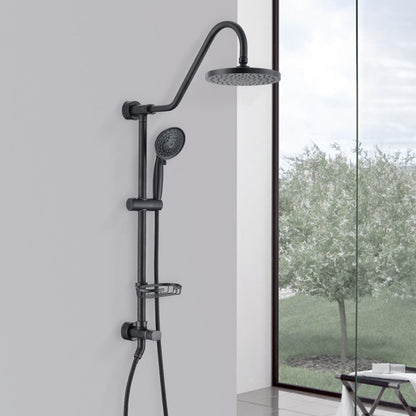 Oil-Rubbed Bronze Bathroom Shower Head and Handheld Showerhead Combo Shower System, 8 inch Top Shower and 5 jets handheld shower, soap dish included