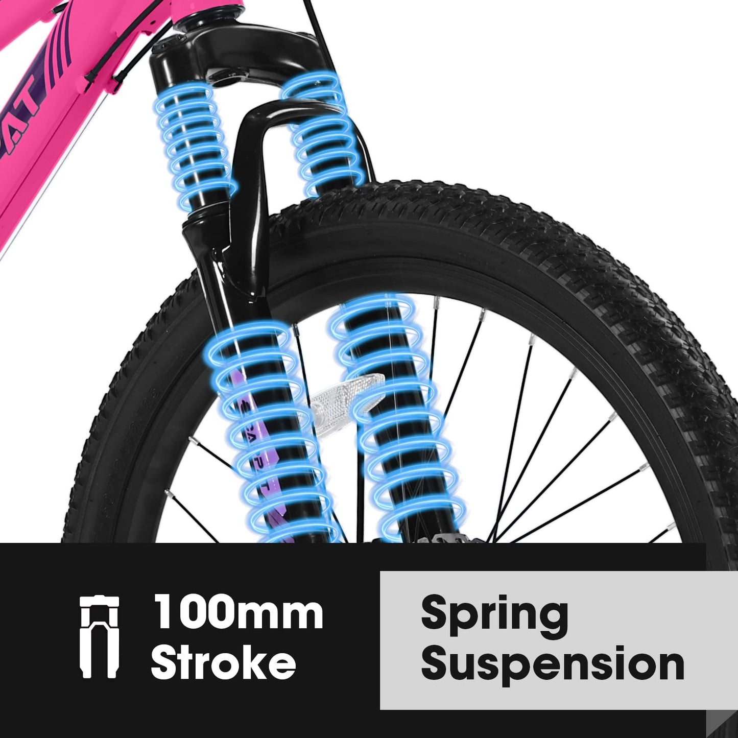 24 Inch Mountain Bike Shimano 21 Speed Dual Disc Brake Front Suspension For Boy Girl PINK