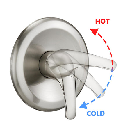 Brushed Nickel Bathroom Shower Head and Handheld Showerhead Combo Shower System with Drill-Free slider bar, 7 jets Top Shower and 7 jets handheld shower,, Rough-in Valve Included