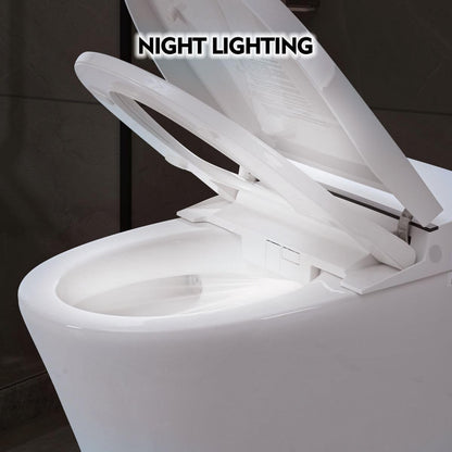 12 Inch Rough In Size Smart Toilet with Bidet Built in, Soft close Elongated Seat , Heated Seat, Foot Sensor Flush, Water-Saving Powerful Flush, Washing Nozzle, Night Light,Tankless Toilet
